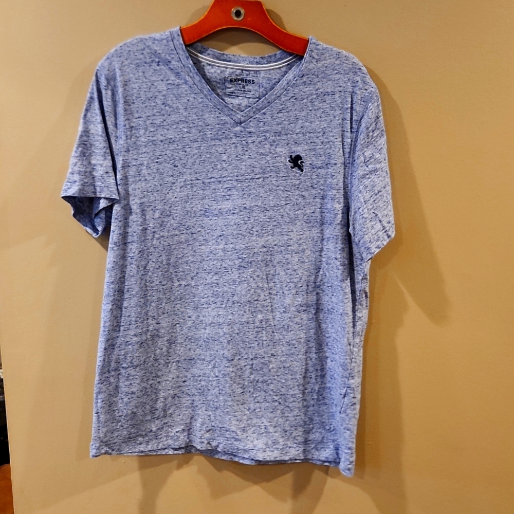 Men's Express V-Neck Heather Blue Size Large